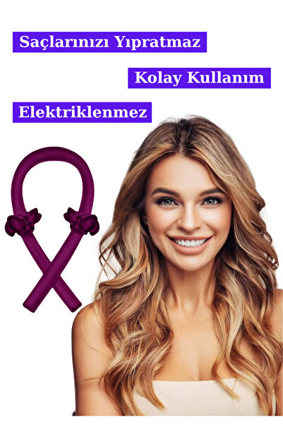 Lotravia Set de coafat fără căldură Satin Hair Sausage Set de ondulatori pent...