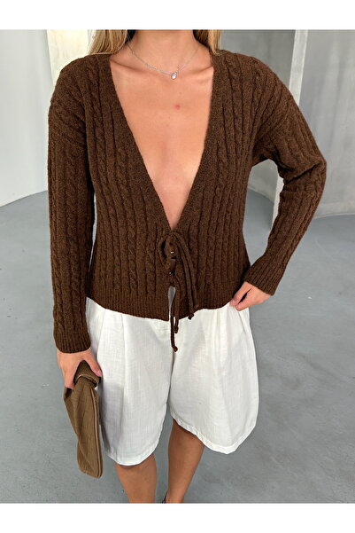 LEA Bağcıklı Saç Örgülü Triko Hırka Jazz Serisi