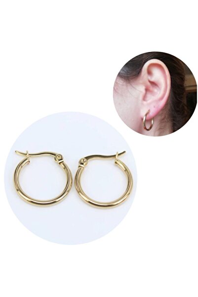 Bylin Stainless Steel Hoop Earrings - Hoop Diameter 25 mm - 1 Pair