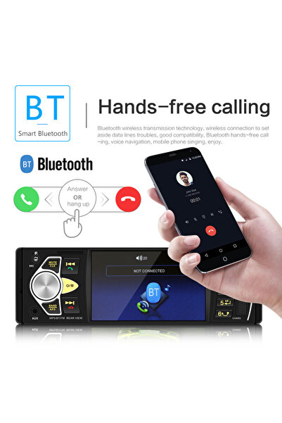 EXVOL Araba Oto Teyp 4.1 Inch Ekranlı Gece Görüşlü Park Kamera Hediyeli Bleutooth 2 Usb'li Aux Sd