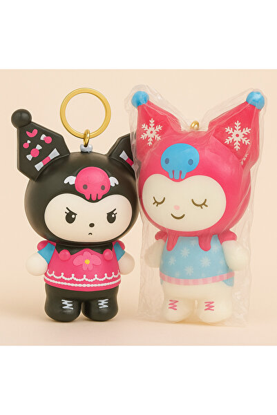 Srctech Kuromi Sukuşi Figürlü Siyah Pembe 2'li Yumuşak Anahtarlık Çanta Süsü ...