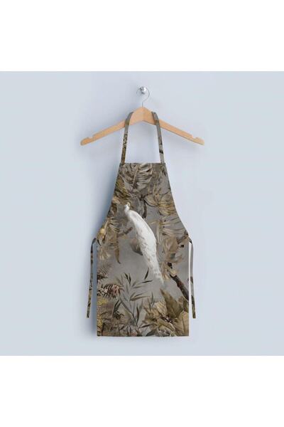 Adawall مريلة مطبخ بتصميم طاووس (قماش كتان، شهادة دولية للغسيل وعدم التلاشي)