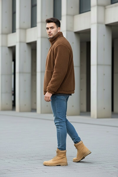 İnsane Minds Мъжко плюшено яке с цип, дебело, голям размер