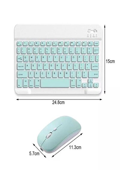DEANB Bkb011 Mini 24x15cm Kablosuz Bluetooth Klavye & Mouse Seti - Universal Uyumlu, Taşınabilir Ve Şarjlı