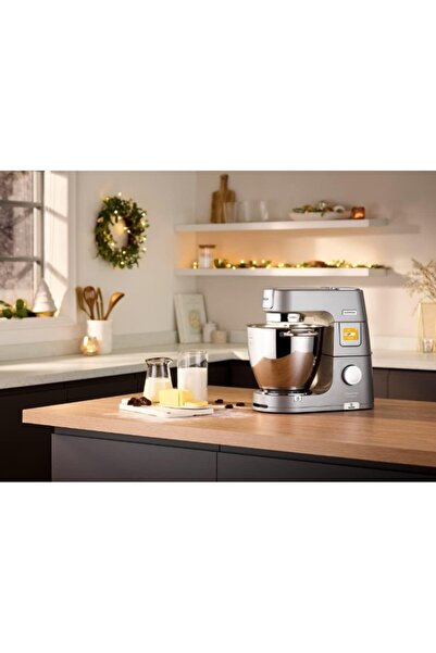 Kenwood Titanium Chef XL Stand Mixer KWL90.344SI Silver – 7L DuoBowl, Built-in Scales, Blender, Grinder