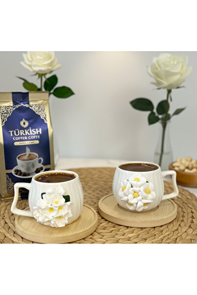 Niveis Ikili Kişiye Özel El Yapımı Tasarım Yasemin & Papatya Çiçekli Desenli ...