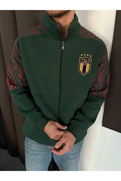 İLKCET MODA İtalya Unisex Oversize Fermuarlı Sweatshirt