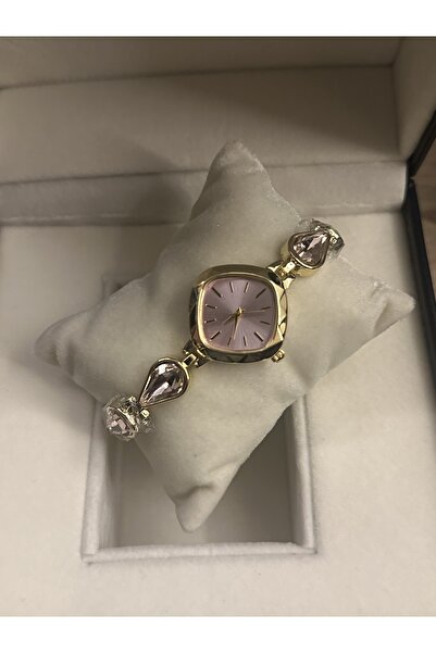 Pena Damla Taş Kordon Vintage Saat Hediye Kutusunda