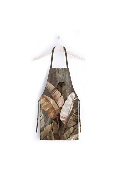 ITALY مريلة مطبخ بتصميم أوراق استوائية (قماش كتان، شهادة دولية للغسيل وعدم التلاشي)