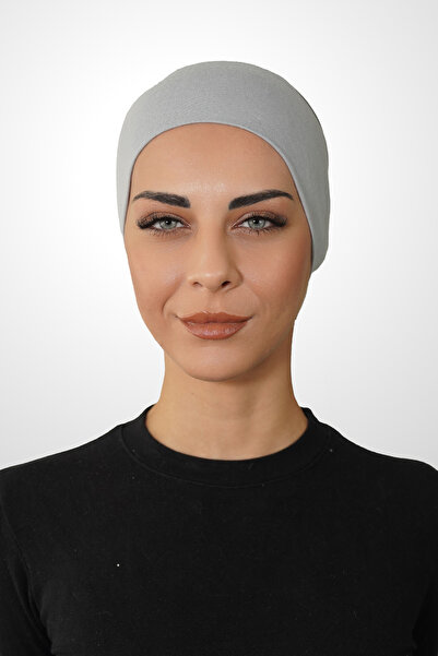 Şalcenneti.com Breathable Mesh Air Conditioned Bonnet – Seamless Front, Gray Color for Daily and Sports Use