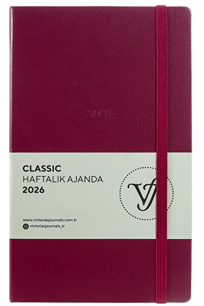 Victoria's Journals Classic 2026 Weekly Agenda 13X21 cm Hard Cover.