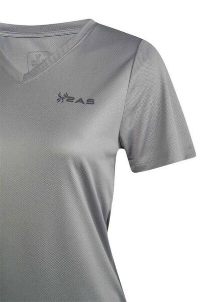 2AS Freda V Yaka Kadın Tişört Antrasit