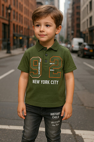 asiltr καλοκαιρινό κοστούμι για αγόρι χακί χρώμα