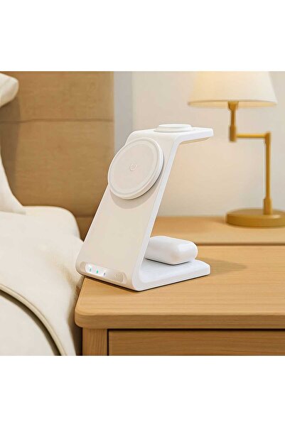 ekovolt Iphone Airpods Watch / Android 3-in-1 Uyumlu Kablosuz Wireless Şarjlı Standı Aİr-20w