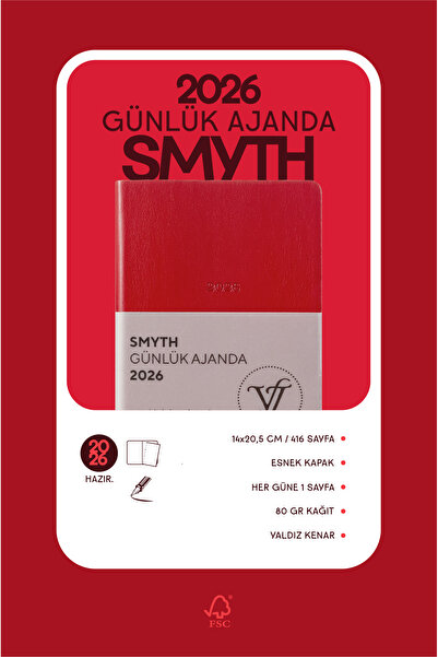 Victoria's Journals Smyth 2026 Daily Agenda A5 (14X21Cm) Flexible Cover Ivory 80 Gr.