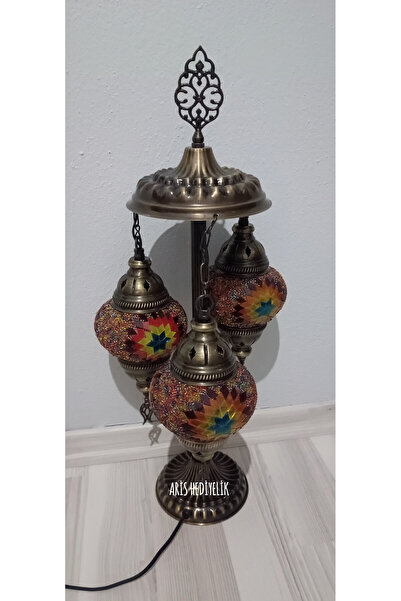 ARİS HEDİYELİK El Yapımı Otantik Mozaik Minik Lambader 3 Lü