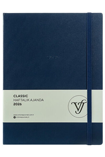 Victoria's Journals Classic 2026 Weekly Agenda A4 (19X25Cm) Hard Cover Ivory 100 Gr.