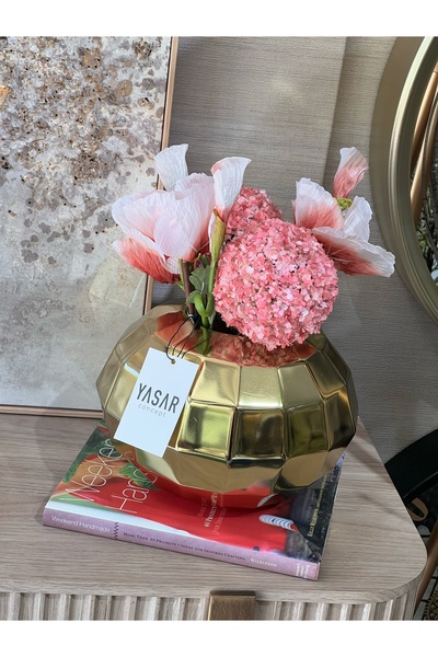 YASAR CONCEPT Μεταλλικό βάζο Emery Χρυσό 17x25 εκ