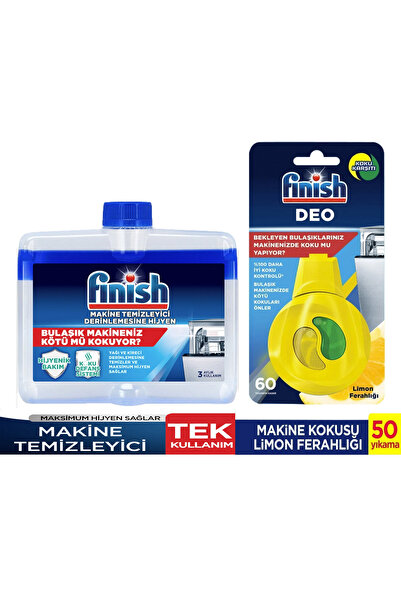 Finish 2'li set Bulaşık Makinesi Temizleyici 250 ml ve Deo Bulaşık Makinesi K...