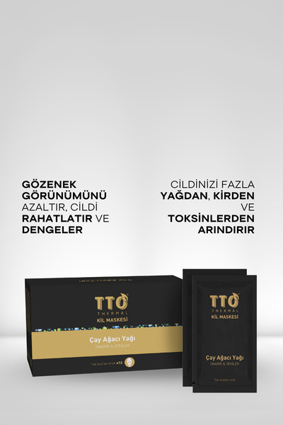 TTO Kil Maskesi Siyah Nokta Karşıtı ve Dengeleyici 12 Adet Çay Ağacı Yağı Tüm Ciltler