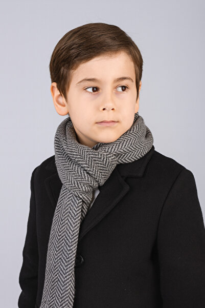 Sebir Moda Herringbone Patterned Knitwear Children's Scarf (Age 5-10, 30X140Cm)