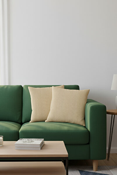 Miracolo Home 43x43 Yellow Cotton Decorative Throw Pillow Cover - 2 Pieces