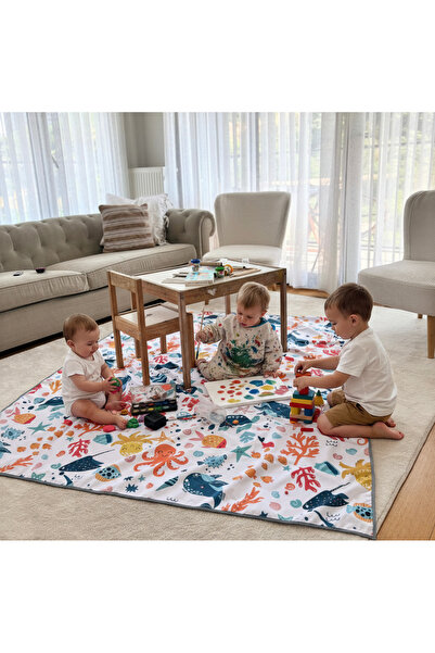 yorni Ocean 145x250cm, Sıvı Geçirmez Çok Amaçlı Örtü, Ister Yerde Ister Masad...