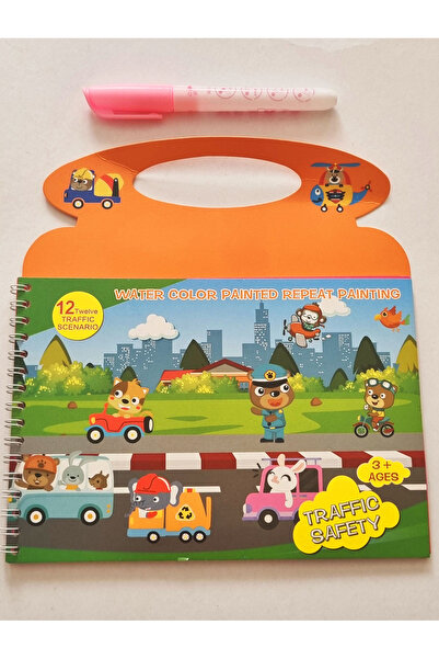 Modellino Sihirli Sulu Kalemli Boyama Çanta Şekilli Aqua Magic Book - Trafik Serisi