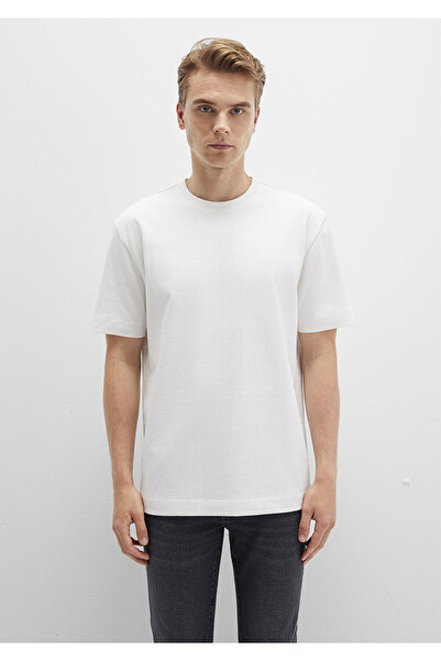 Mavi Μπλουζάκι με λαιμόκοψη εκρού βασικό μοτίβο Loose Fit / Χαλαρή Άνετη Κοπή 0612864-70057