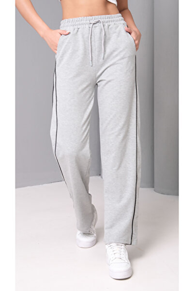 Ergün Γυναικείο παντελόνι με φαρδιά εφαρμογή ριγέ Premium βαμβακερό παντελόνι με 2 κλωστές