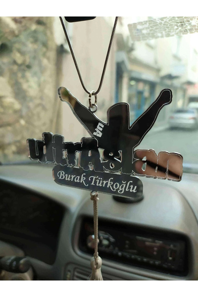 RetroLazer Çift Taraflı Ayna Pleksi Araba Dikiz Aynası Süsü GÜMÜŞ B15