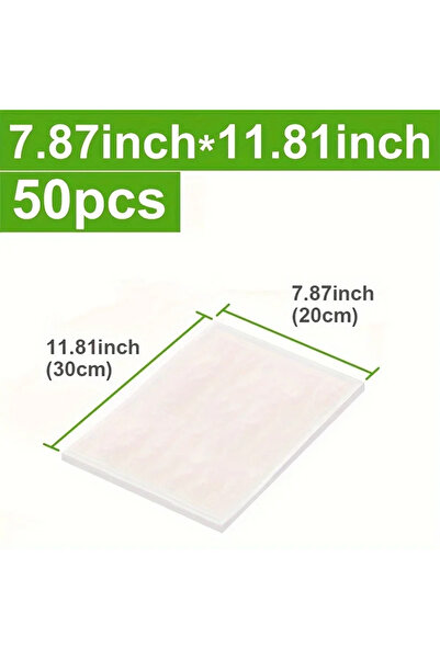 Choice 20 × 30 سم 50 قطعة 50 قطعة حقيبة طعام شبكية بنمط مفرغ من الهواء حقيبة طعام منزلية لحفظ الطعام المطبوخ طازجًا