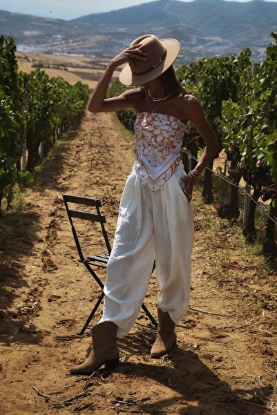 NK Women's High Waist Elastic Relaxed Fit Cotton Trousers – Solana