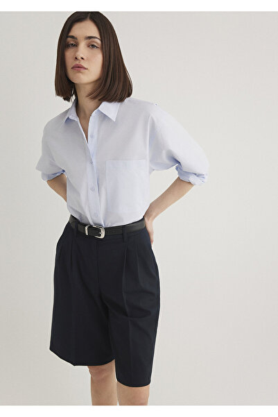 Mavi Gömlek Oversize / Geniş Kesim 1211006-70776