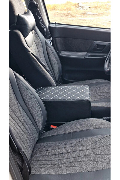 NAZ OTO Araba Oto Kolçak Sünger Kolçak Kol Dayama Baklava Desen Siyah Deri Be...