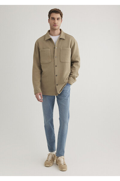 Mavi Kahverengi Gömlek Loose Fit / Bol Rahat Kesim 0211362-80656