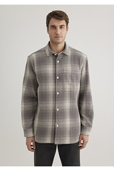 Mavi Kareli Gri Gömlek Regular Fit / Normal Kesim 0211333-89072