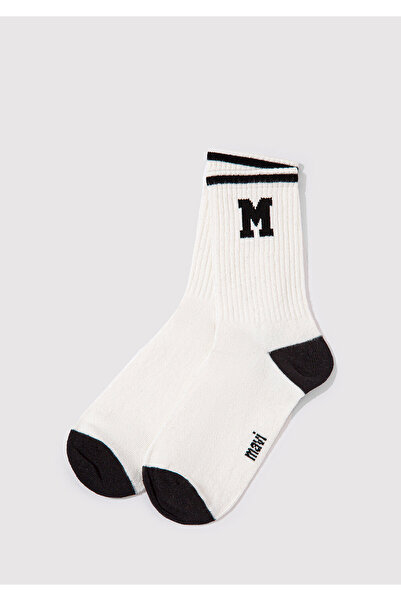 Mavi 2 db kék logós részletes Ecru Socket zoknit tartalmazó csomag 1913258 -620