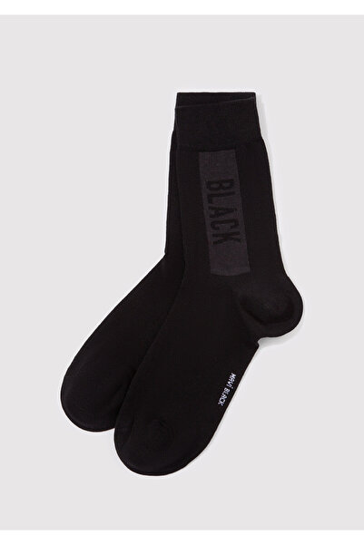 Mavi Black Baskılı Siyah Soket Çorap 0911366-900