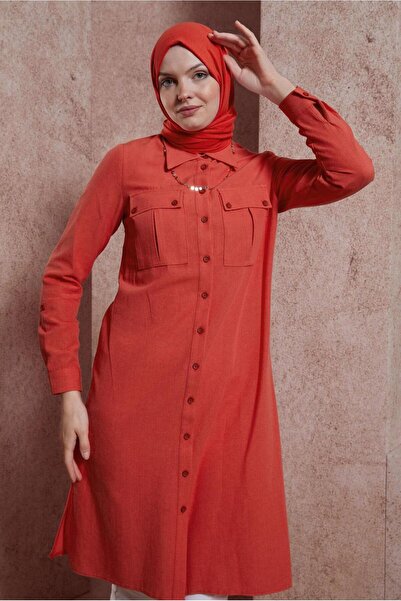 Alvina 44491 Model Linen Textured Tunic