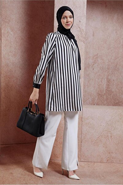 Alvina Satin Tunic - Striped Model 44629