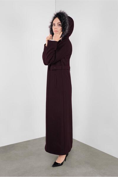 Alvina KÜRKLÜ KAPÜŞONLU KAŞE MANTO 90173