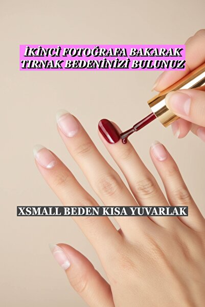 Easy Beauty 100 Adet Jel Tips XSMALL Beden Kısa Yuvarlak Protez Takma Tırnak ...