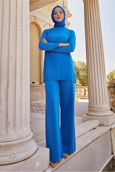 Alvina KNITTED DETAILED DOUBLE PANTKnitwear Suit 43215