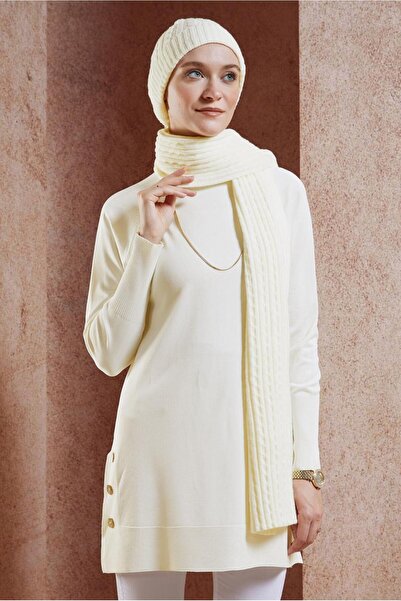 Alvina 45018 Model Button Detailed Knitwear Tunic