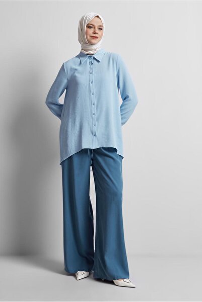 Alvina Shirt Collar Bluz 45521