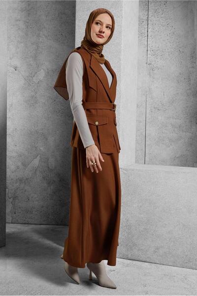 Alvina 45176 Model Belted Skirt Set