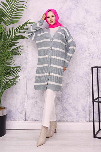 TRENDTESETTÜR ΓΥΝΑΙΚΕΙΑ ΖΑΚΕΤΑ ΜΕ ΡΙΓΕΣ ΓΚΡΙ T 0903