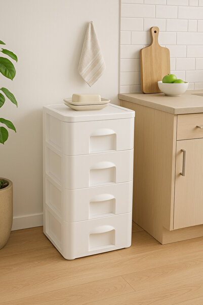 Living خزانة أدراج (2) 4 طبقات بيضاء