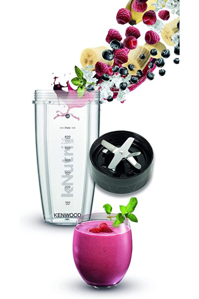 Kenwood Personal Blender BSP70 600W Black/Silver – 3 Jars, Smoothie2Go Bottles, Ice Crush Function